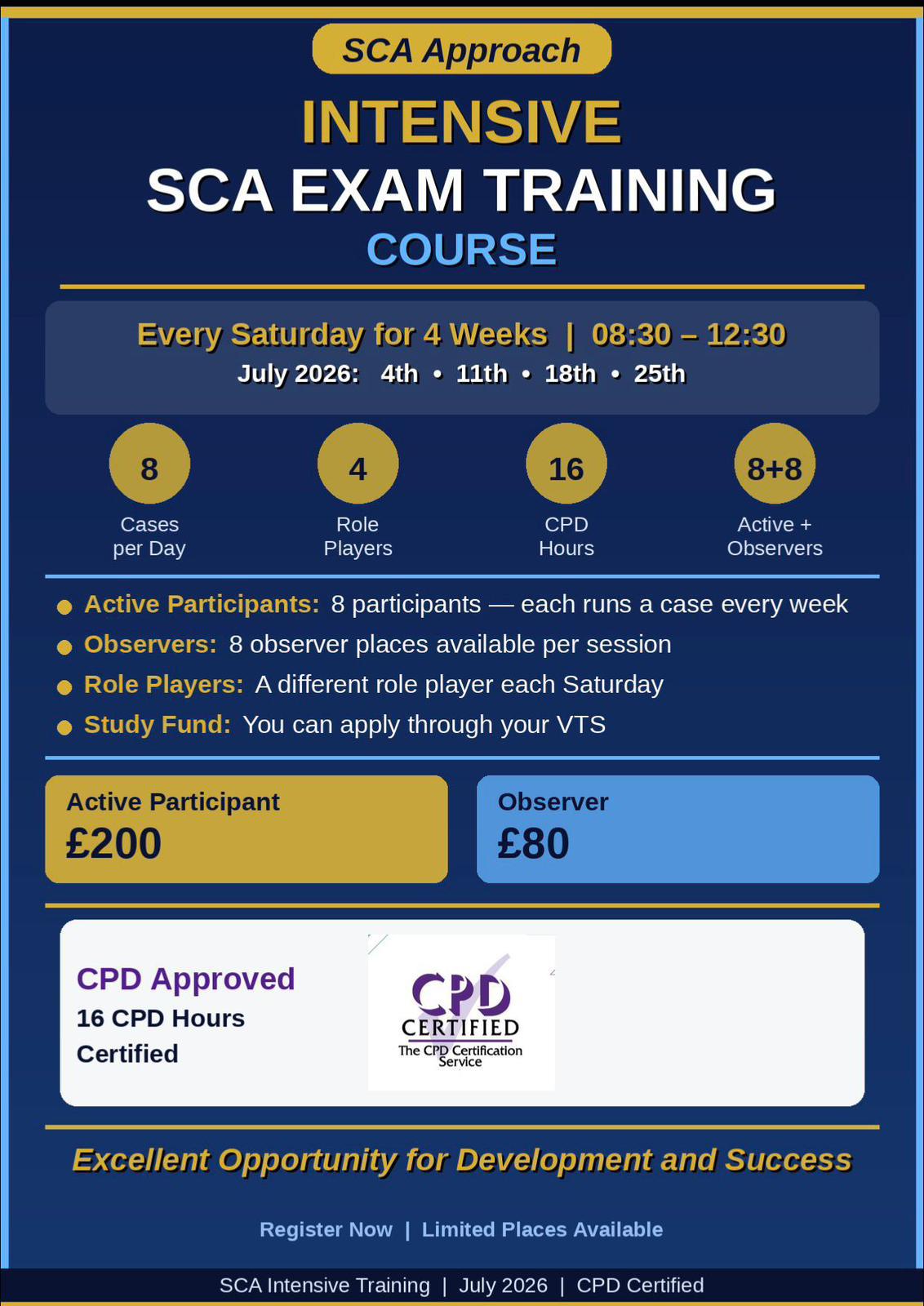 Intenstive SCA exam training course